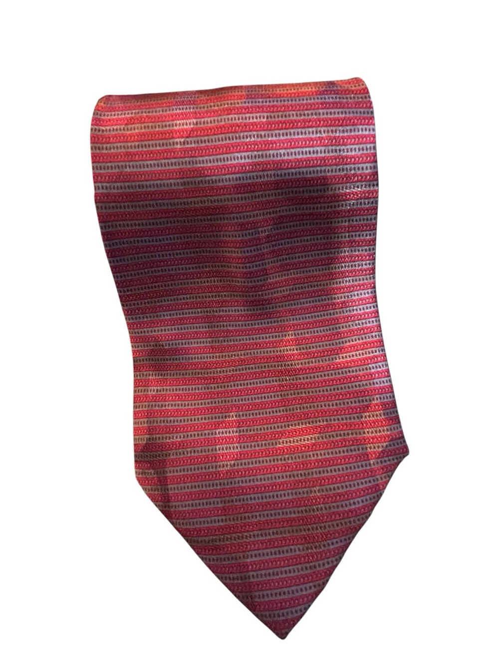 Robert Villini Classic Men's Red Patterned Silk Tie